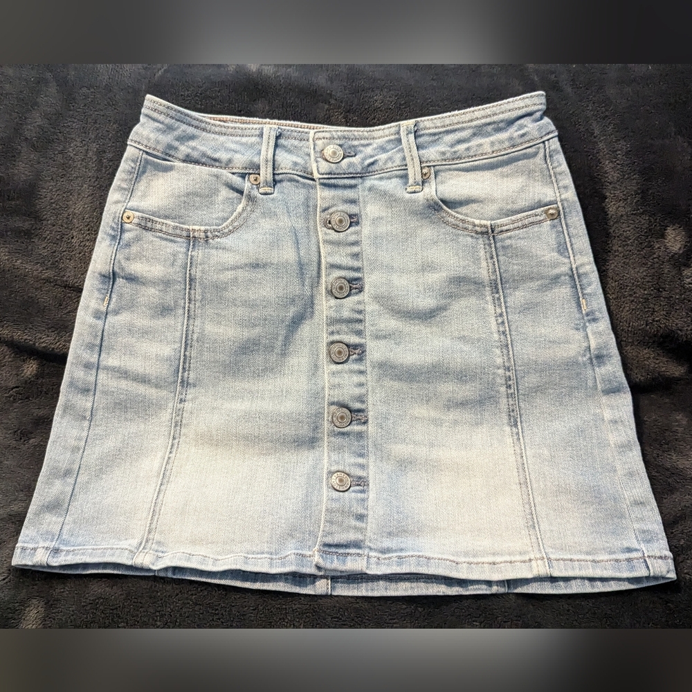 American Eagle Denim Skirt - Hi-Rise A-Line Super Stretch